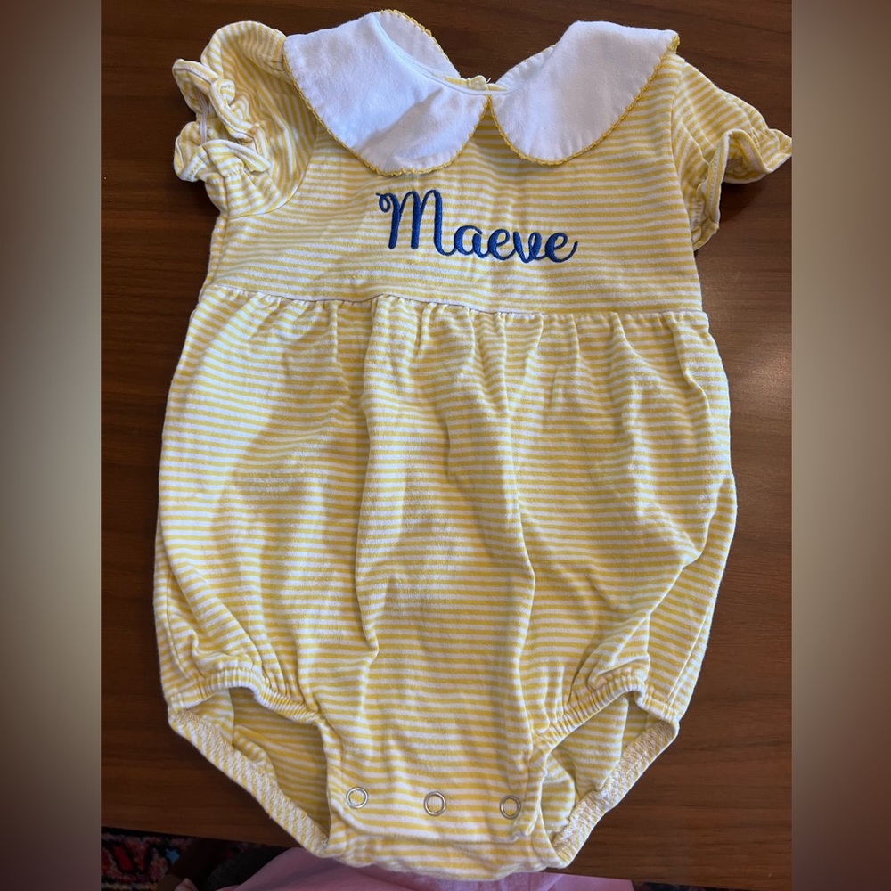 ❌SOLD❌”Maeve” embroidered bubble (size 9m)